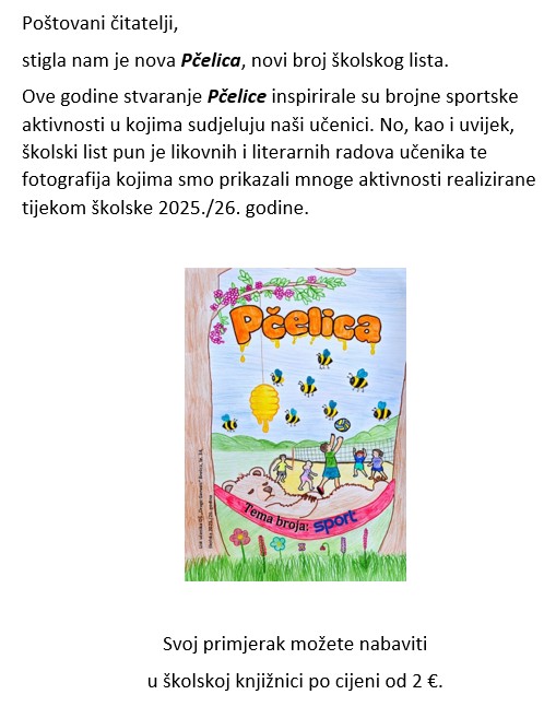 Školski list “Pčelica”